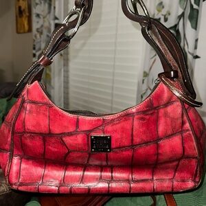 Dooney & Bourke Red Croc-Embossed Shoulder Bag